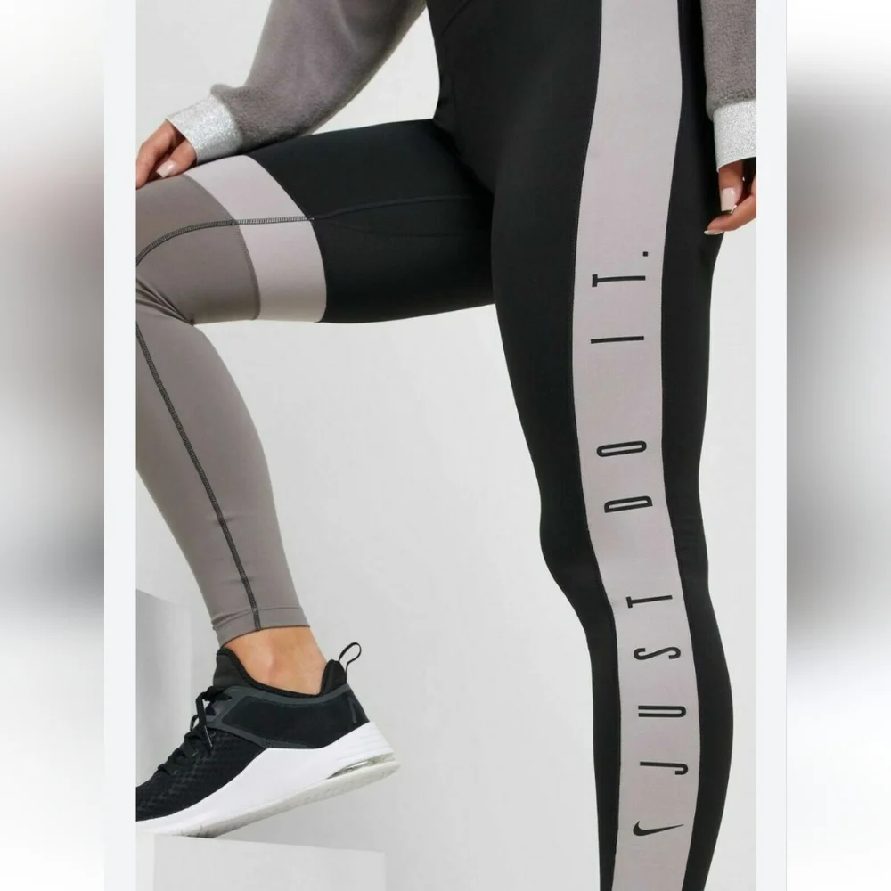 Nike Women's One Running Black Combo Gray Tights Small - Picture 2 of 7